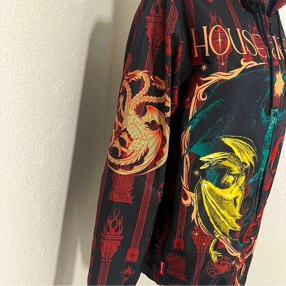 Members Only HBO Game of Thrones House of the Dragon Hooded Windbreaker Lrg NWT - Picture 2 of 15